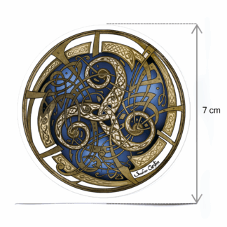 Sticker Triskel bleu rond 7cm (3″)