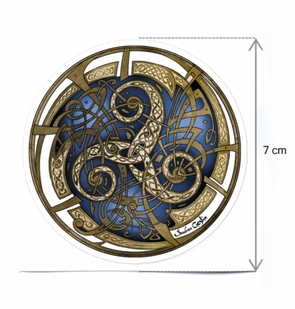 Sticker Triskel bleu rond 7cm (3″)