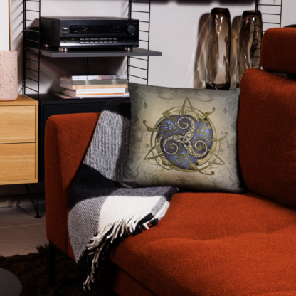 Coussin TRISKEL bleu et or (rec – Image 5