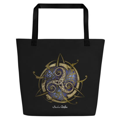 Tote bag noir TRISKEL bleu – Image 3