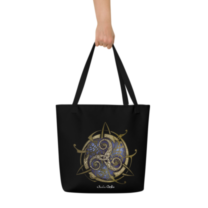 Tote bag noir TRISKEL bleu – Image 2
