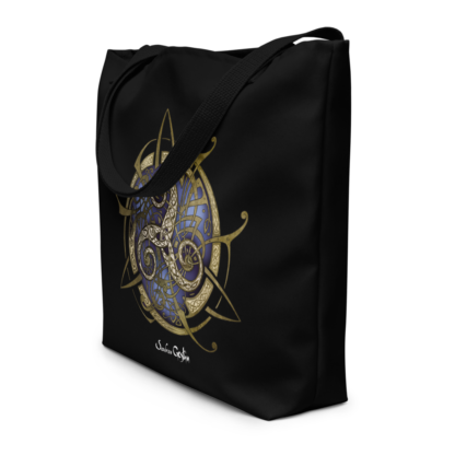 Tote bag noir TRISKEL bleu – Image 4