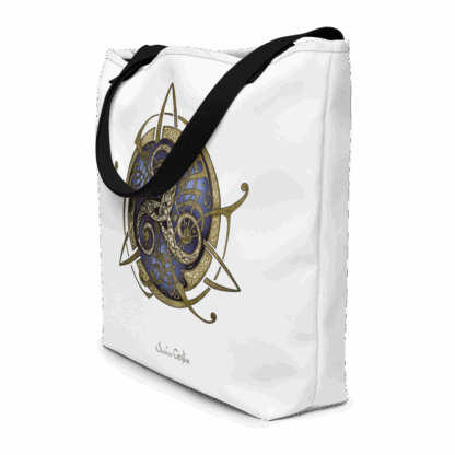 Tote bag blanc TRISKEL bleu + pochette – Image 4