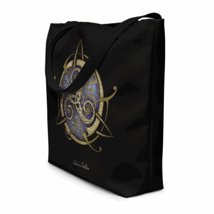 Tote bag noir TRISKEL bleu + pochette – Image 3