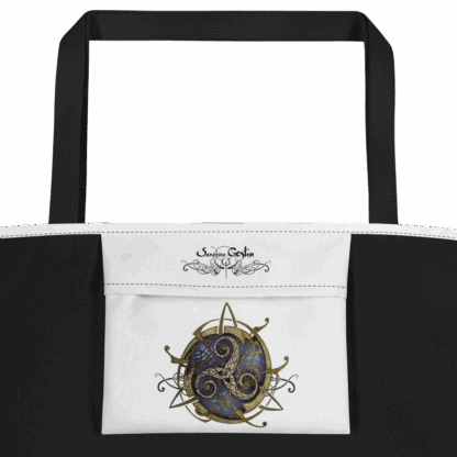 Tote bag blanc TRISKEL bleu + pochette – Image 5