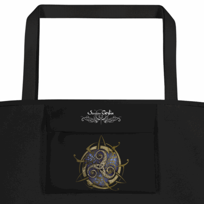Tote bag noir TRISKEL bleu + pochette – Image 4