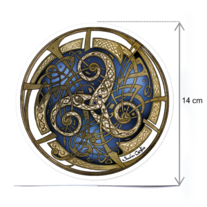 Sticker Triskel bleu  rond 14 cm (5,5")