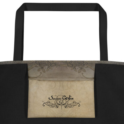 Tote bag noir TRISKEL bleu Fond Frises + pochette – Image 3