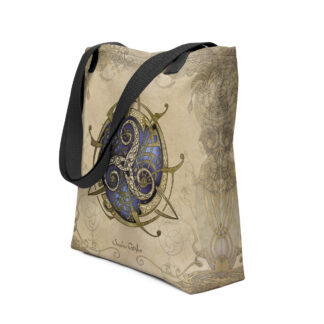 Tote bag TRISKEL bleu et Frises