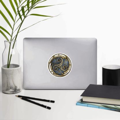 Sticker Triskel bleu  rond 14 cm (5,5") – Image 4