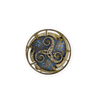 Vente privée : Sticker Triskel bleu rond 10 cm (4″)