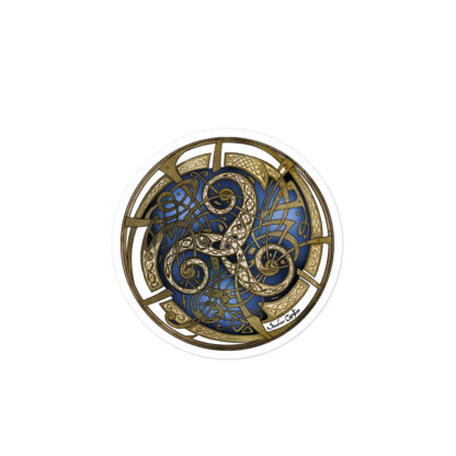 Vente privée : Sticker Triskel bleu rond 10 cm (4″)