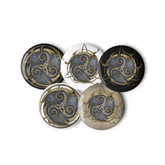 Set n°1 Badges 3 cm : TRISKEL bleu