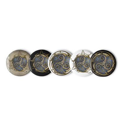 Set n°1 Badges 3 cm : TRISKEL bleu – Image 2