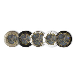 Vente privée : Set n°1 Badges 3 cm : TRISKEL bleu