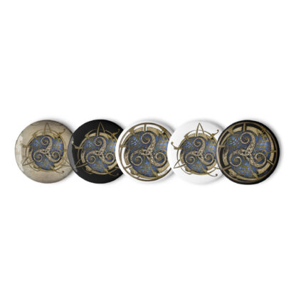 Set n°2 Badges 5 cm : TRISKEL bleu – Image 2