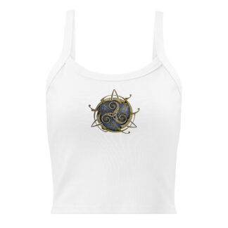 TOP blanc : petit TRISKEL bleu