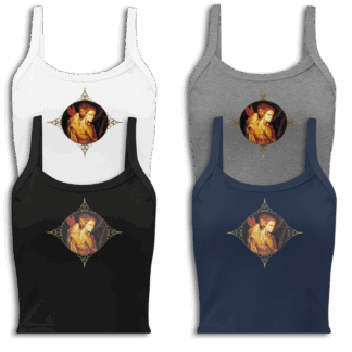 1 TOP NOIR, blanc ou bleu marine : REINE des FÉES médaillon